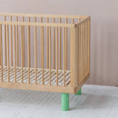Karl & Fric Nox Ledikant 60x120cm + Junior Rail set - Natural Wood & Green