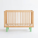 Karl & Fric Nox Ledikant 60x120cm + Junior Rail set - Natural Wood & Green