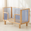 Karl & Fric Nox Bedstead 60x120cm + Junior Rail set - Natural Wood & Blue