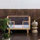 Karl & Fric Nox Bedstead 60x120cm + Junior Rail set - Natural Wood & Blue