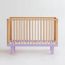 Karl & Fric Lit Nox 60x120cm + Ensemble Junior Rail - Bois Naturel & Lavande