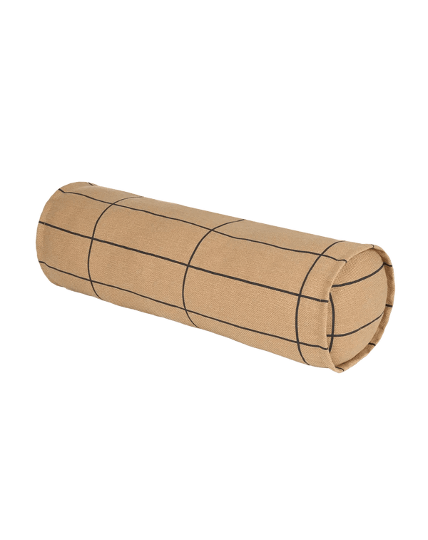 Nobodinoz - Vibes collection - Roll cylinder Cushion - Brown Black Gric