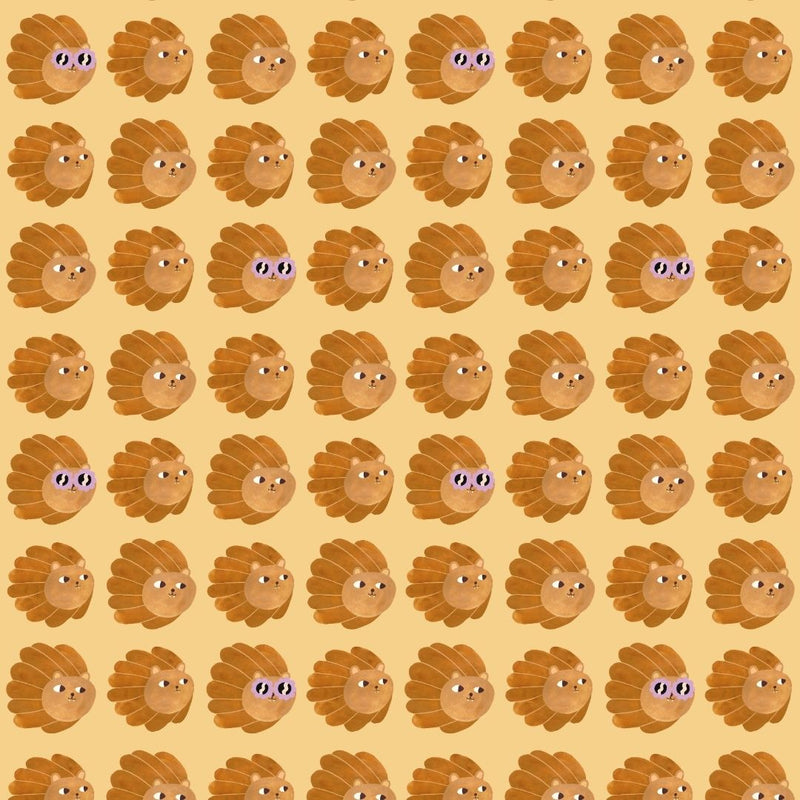 Wallpaper Meet me at the Wall - Lion head - Butter Yellow - Aniek Bartels