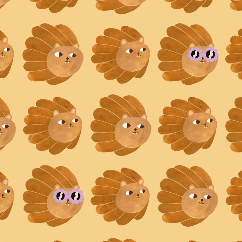 Wallpaper Meet me at the Wall - Lion head - Butter Yellow - Aniek Bartels