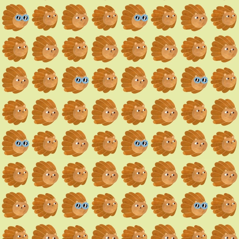 Wallpaper Meet me at the Wall - Lion head - Matcha - Aniek Bartels