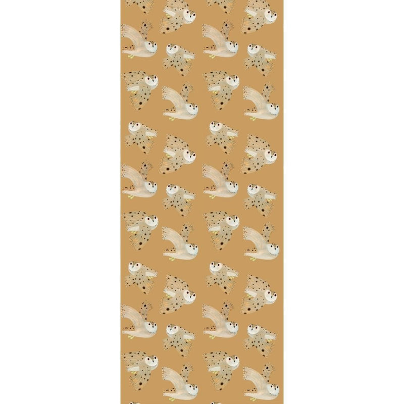 Behang Meet me at the Wall - Owl - Dusty Yellow - Aniek Bartels