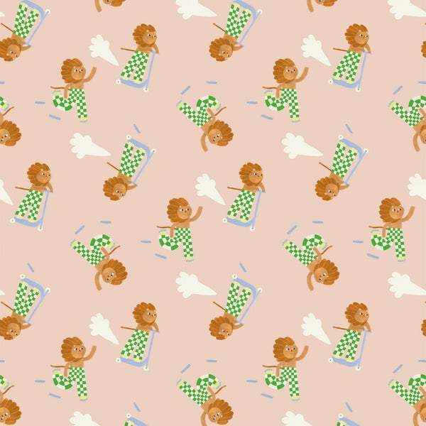 Wallpaper Meet me at the Wall - Skating Lion - Green - Aniek Bartels