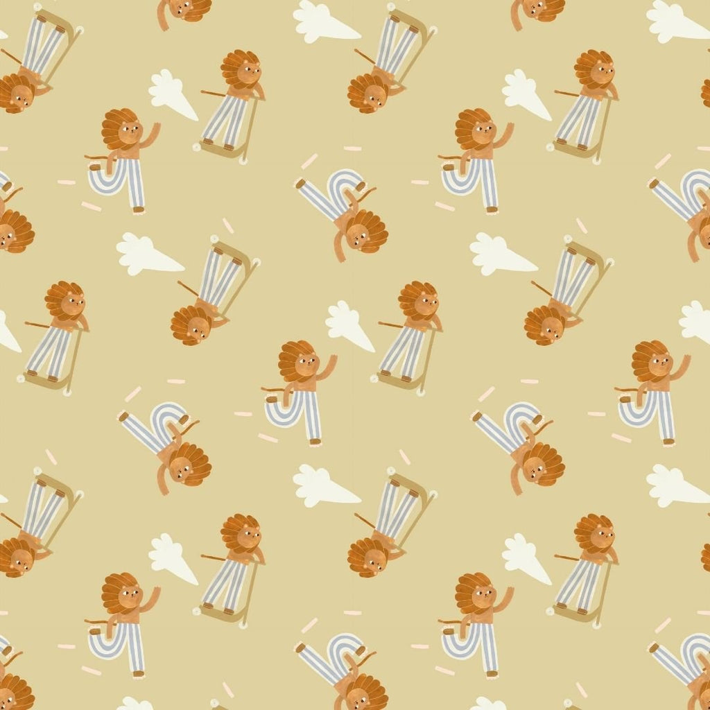 Wallpaper Meet me at the Wall - Skating Lion - Neutral - Aniek Bartels