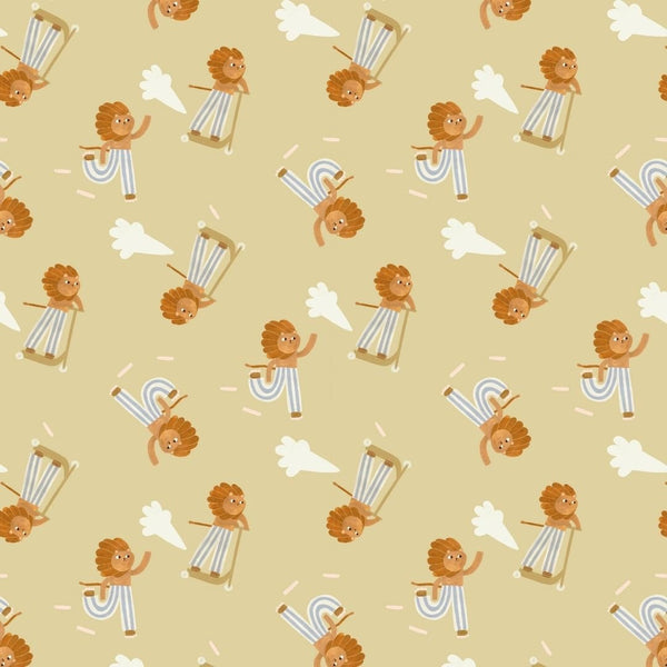Wallpaper Meet me at the Wall - Skating Lion - Neutral - Aniek Bartels