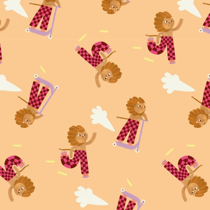 Behang Meet me at the Wall - Skating Lion - Sweet - Aniek Bartels