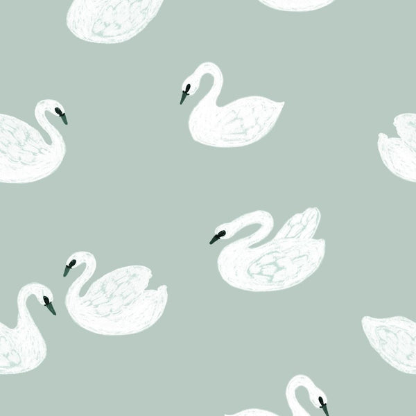Wallpaper Meet me at the Wall - Swans - Lake blue - Joëlle Wehkamp