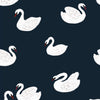 Behang Meet me at the Wall - Swans - Night blue - Joëlle Wehkamp