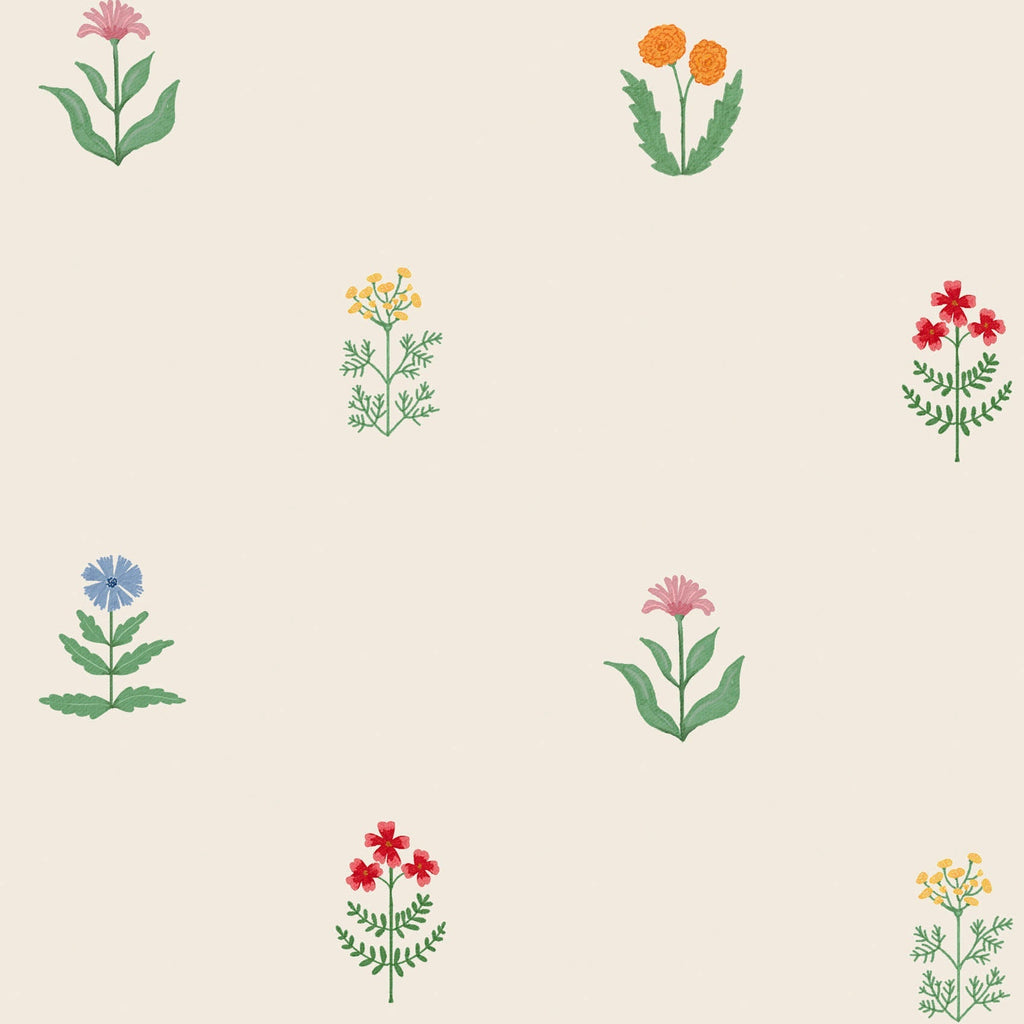 Children's wallpaper flowers, flower wallpapers nursery, kids decoration, peel and stick 