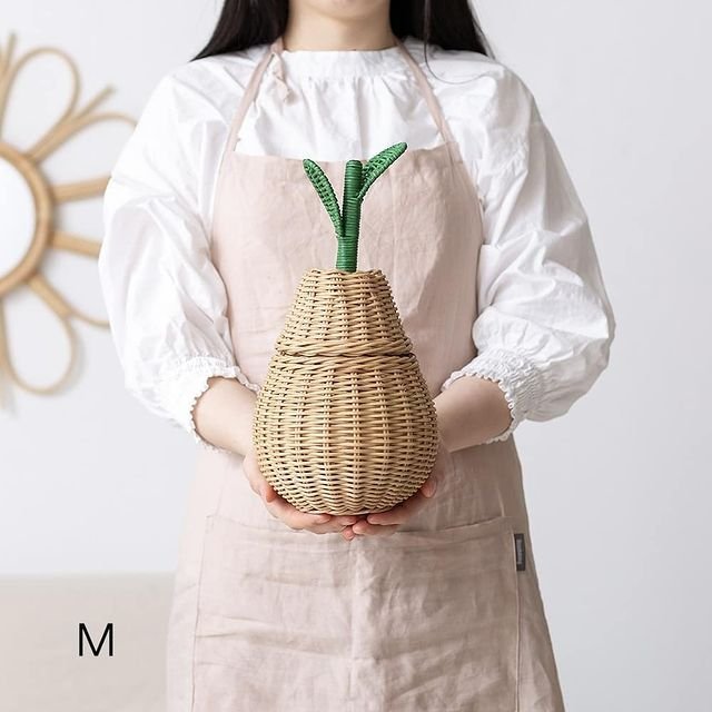 Rattan Storage Basket Pear Medium