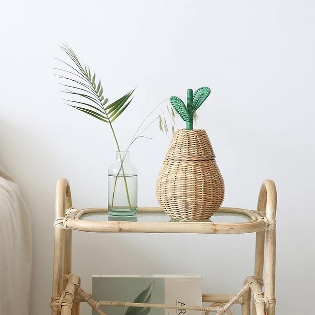 Rattan Storage Basket Pear Medium