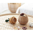 Rattan storage basket pear medium