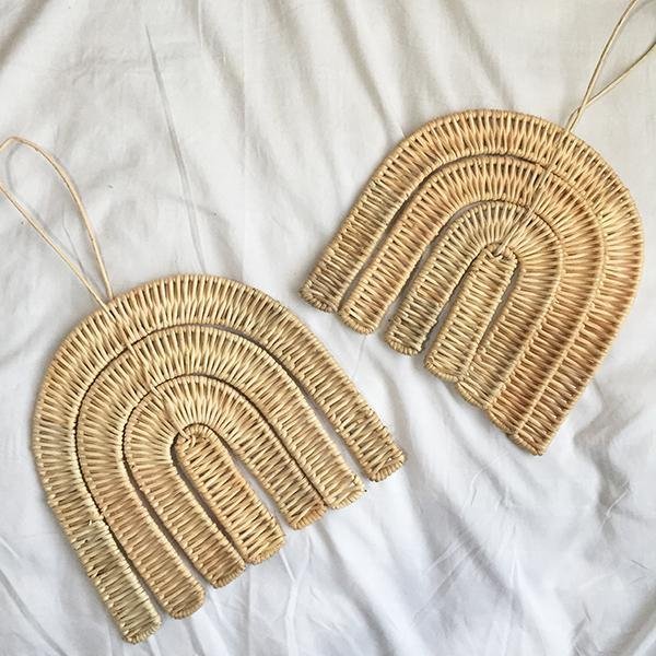 Rattan Wall Hanging Rainbow