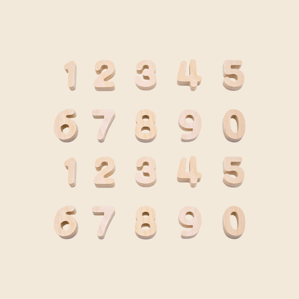 Noriter Project x LUDE Lot d'aimants en bois avec chiffres