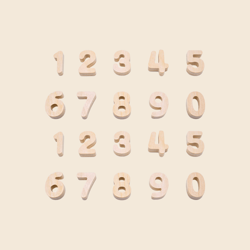 Noriter Project x LUDE Lot d'aimants en bois avec chiffres