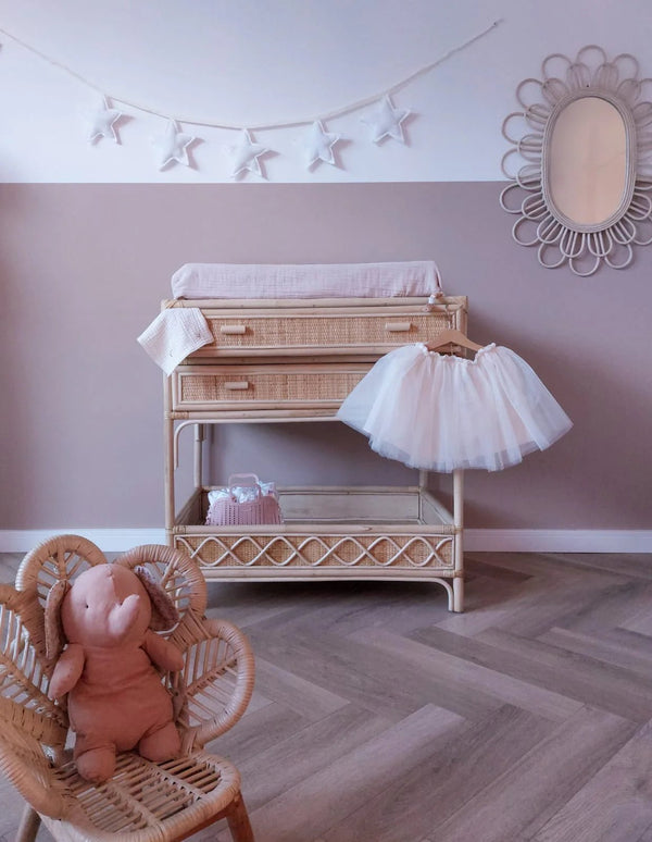 Rattan changing table/ dresser - Leo &amp; Moon