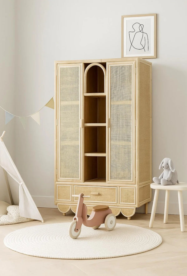Leo & Moon Rotan Kast – Kast Kinderkamer Handgemaakt met Webbing