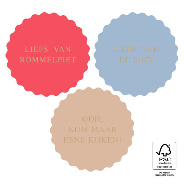 House of Products Sint Cadeau Stickers -  Liefs Goud