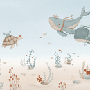 Behang Lilipinso - Lotan - Mural zeebodem met walvissen