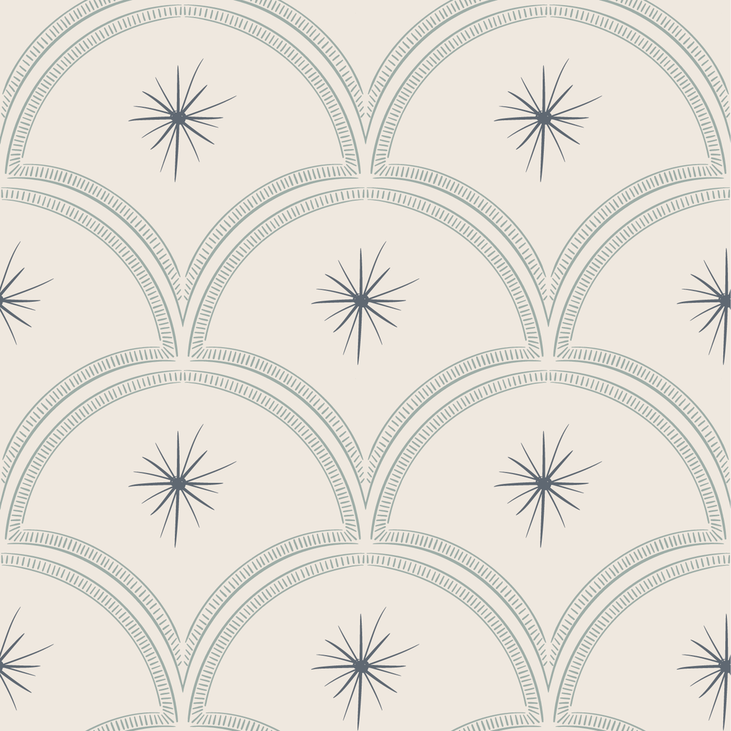 Behang Magic Arches Midnight – bogen behang kinderkamer met karakter