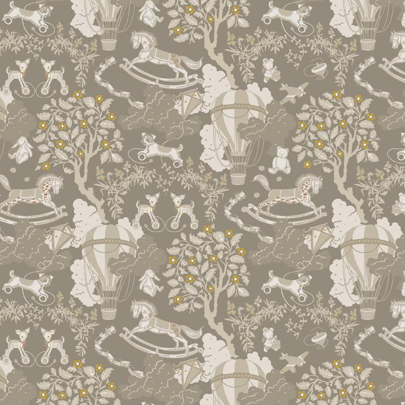 Wallpaper sample Little Amour Dreamy Toys - Brown