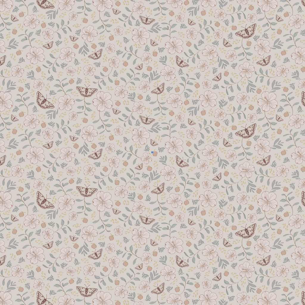 Tapetenmuster Little Amour – Little Flower Garden – Beige/Pink