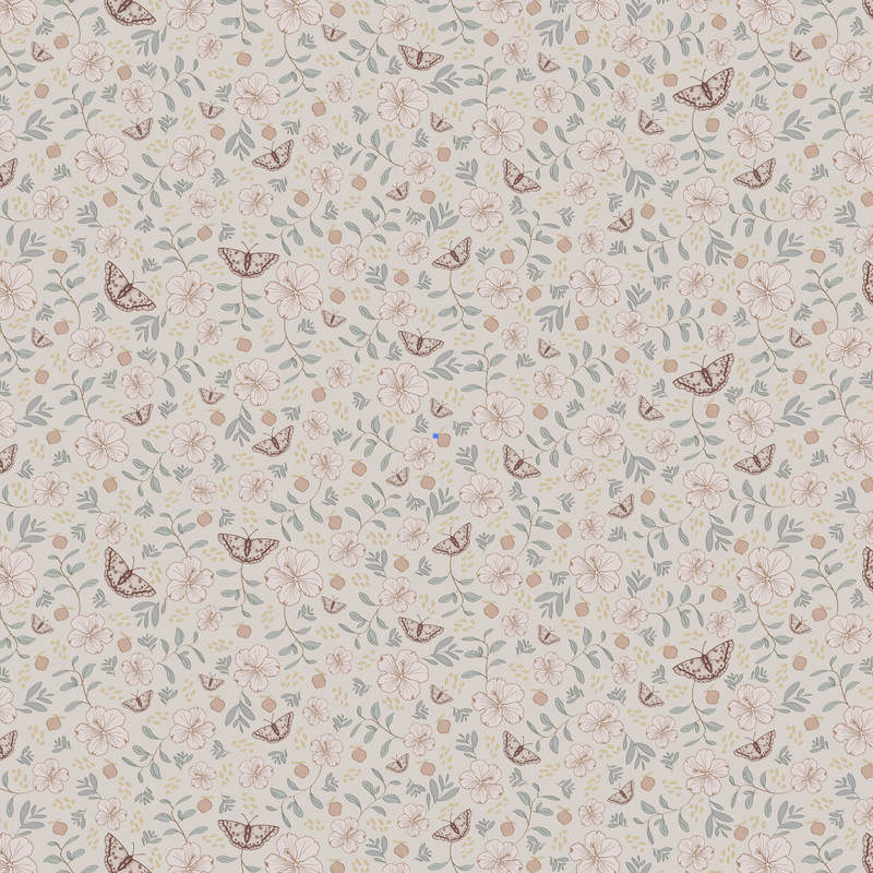 Wallpaper sample Little Amour - Little Flower Garden - Beige/Pink