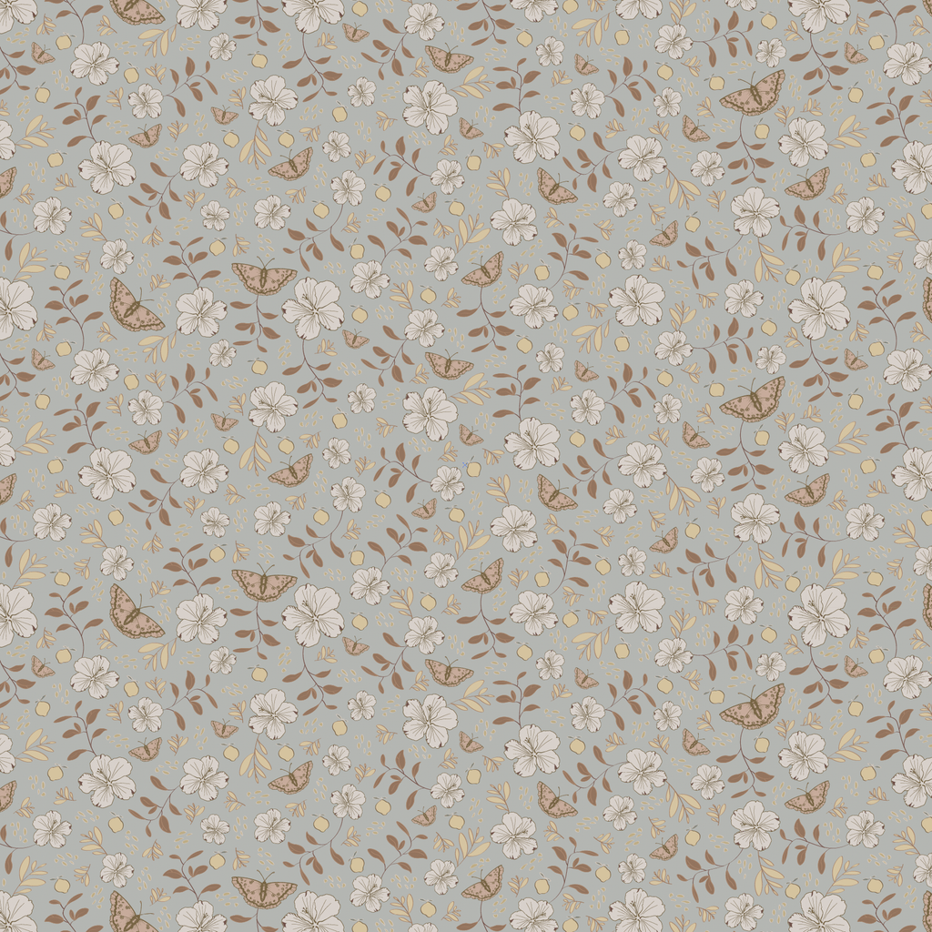 Wallpaper sample Little Amour - Little Flower Garden - Light blue