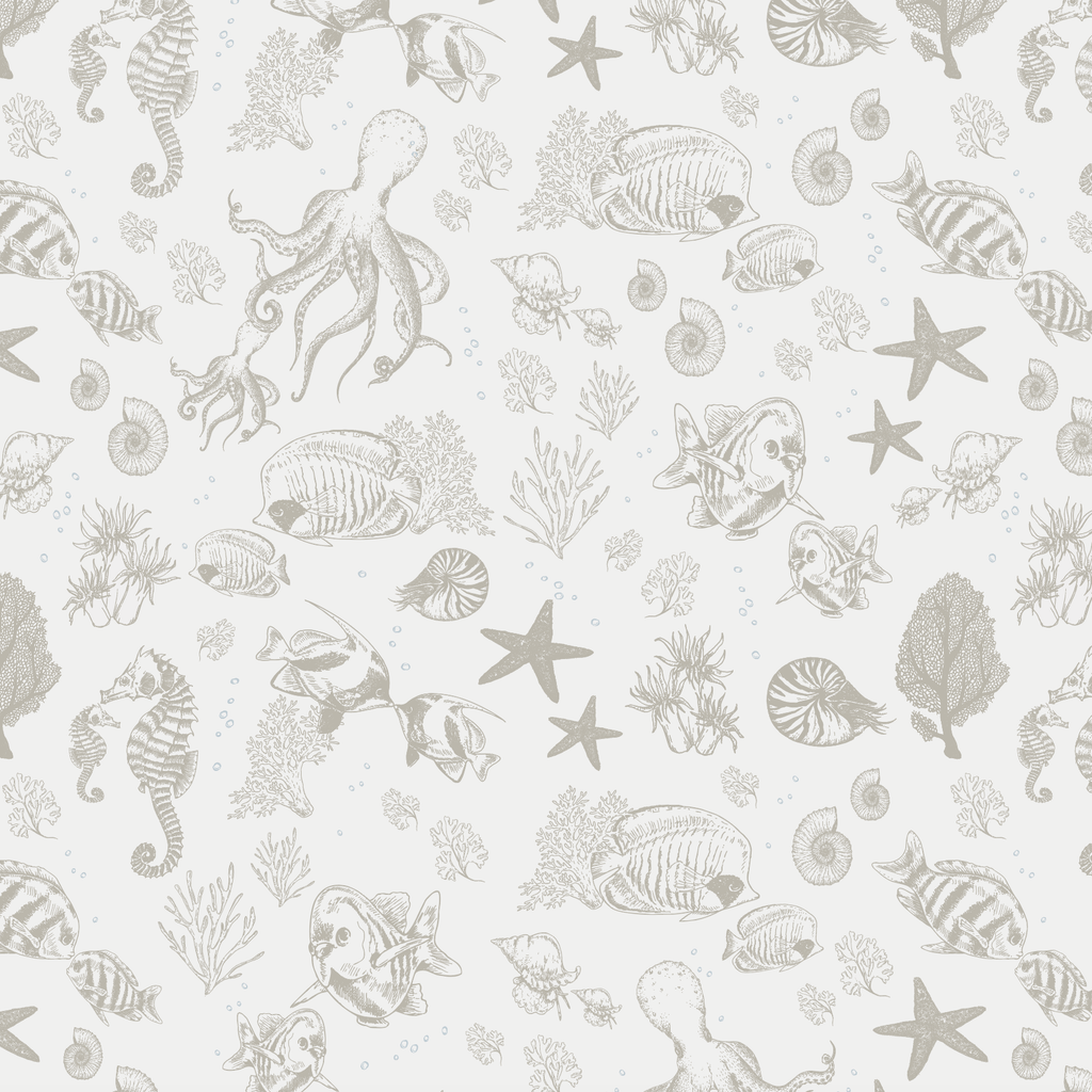 Wallpaper sample Little Amour - Little Underwater World - Brown