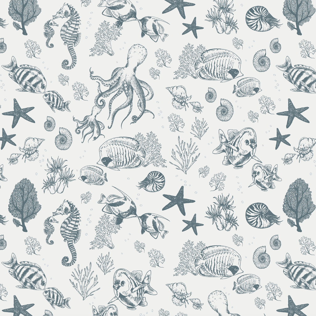 Wallpaper sample Little Amour - Little Underwater World - Blue