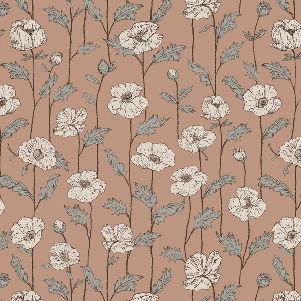 Wallpaper sample Little Amour Poppy Amour - Terra