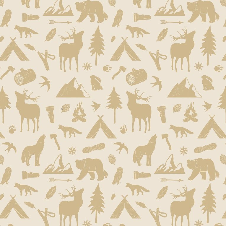 Wallpaper sample Little Amour Wild Forest - Ochre