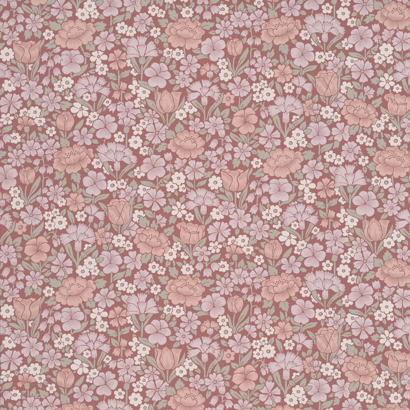 Little Greene - Spring Flowers Blush - Bloemen behang