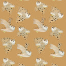 Behangstaal Meet me at the Wall - Owl - Dusty Yellow - Aniek Bartels