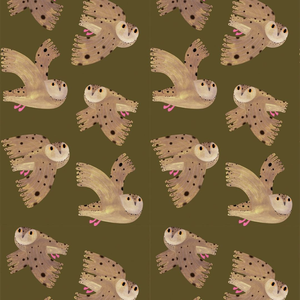 Wallpaper Owl - Fern - Meet Me at the Wall x Aniek Bartels