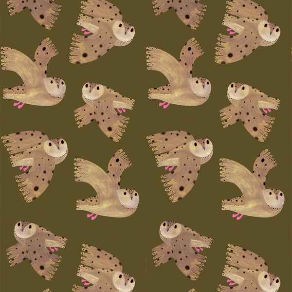 Wallpaper Owl - Fern - Meet Me at the Wall x Aniek Bartels