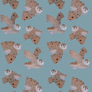 Behangstaal Meet me at the Wall - Owl Sky blue - Aniek Bartels