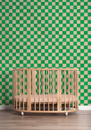 Tapetenmuster Meet Me at the Wall – Quadratische Blöcke grün – Aniek Bartels