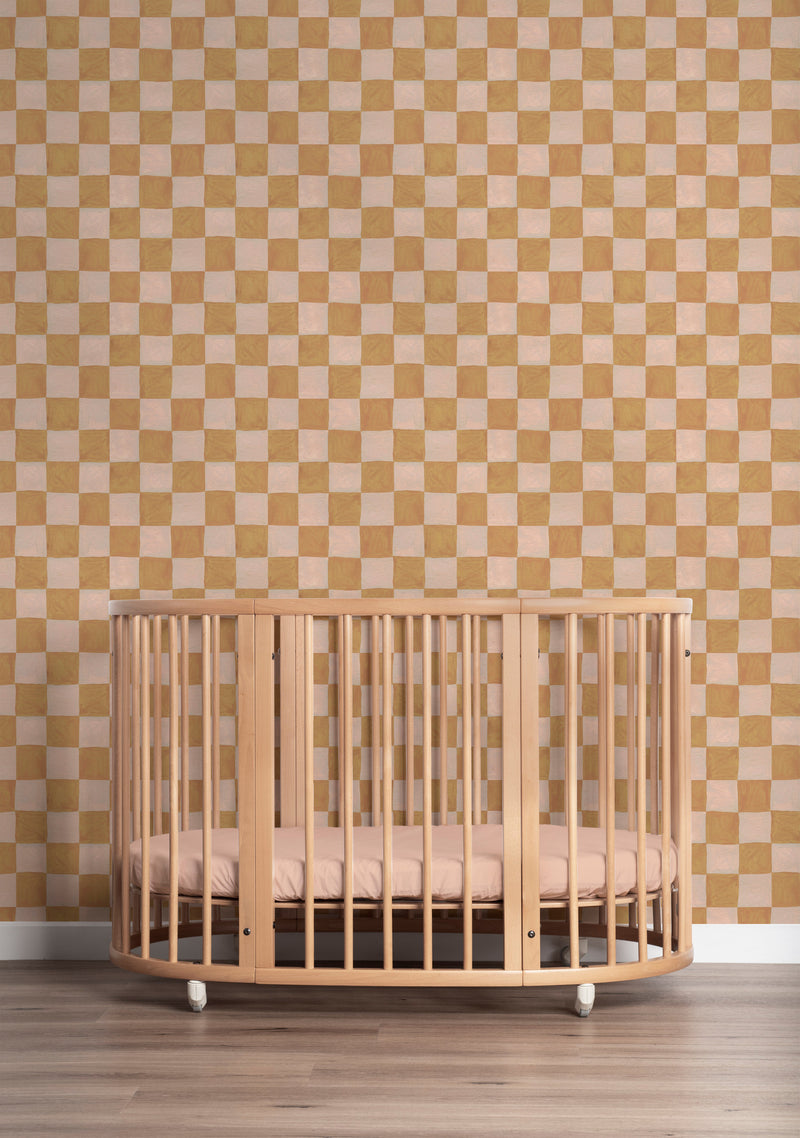 Behangstaal Meet me at the Wall - Square blocks sand - Aniek Bartels