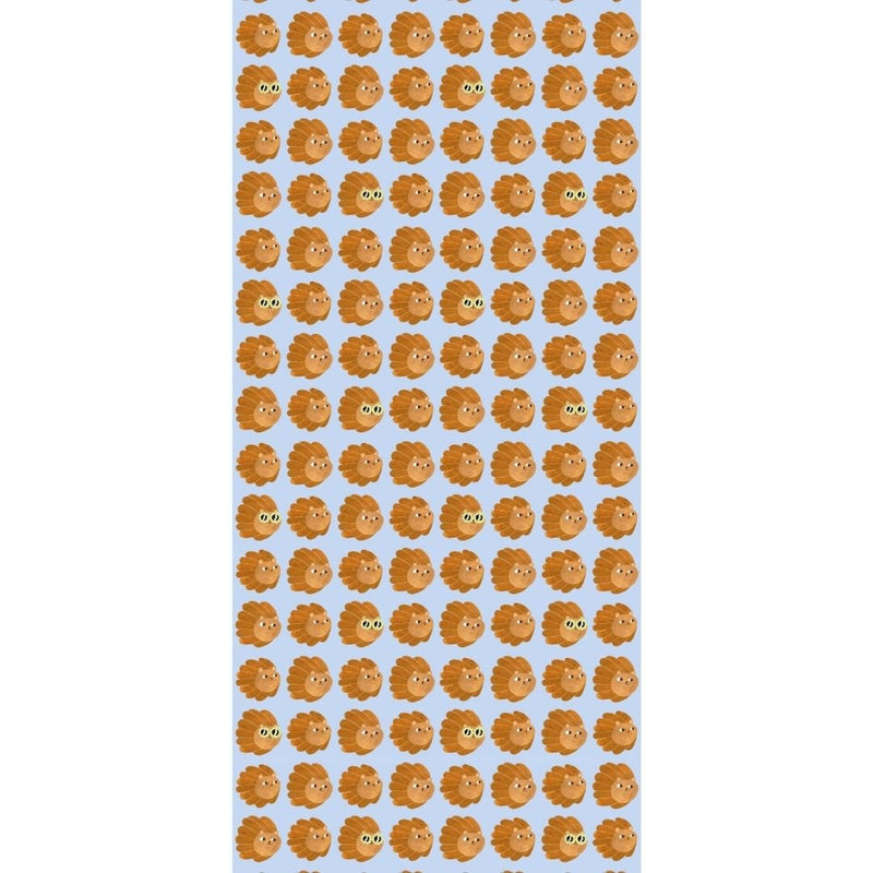 Tapetenbeispiel Meet Me at the Wall – Löwenköpfe Blau – Aniek Bartels