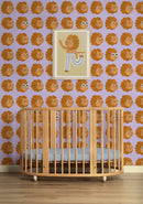 Behangstaal Meet me at the Wall - Lion heads - Lilac - Aniek Bartels