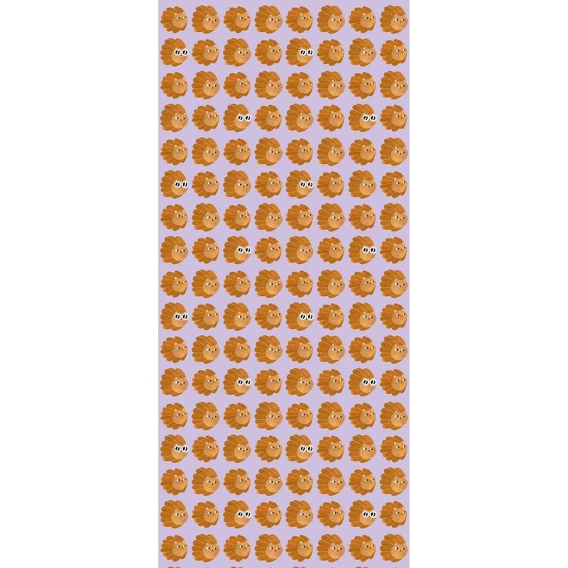 Behangstaal Meet me at the Wall - Lion heads - Lilac - Aniek Bartels