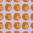 Behangstaal Meet me at the Wall - Lion heads - Lilac - Aniek Bartels