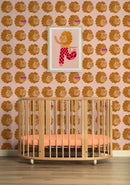 Behangstaal Meet me at the Wall - Lion heads - Pale pink - Aniek Bartels