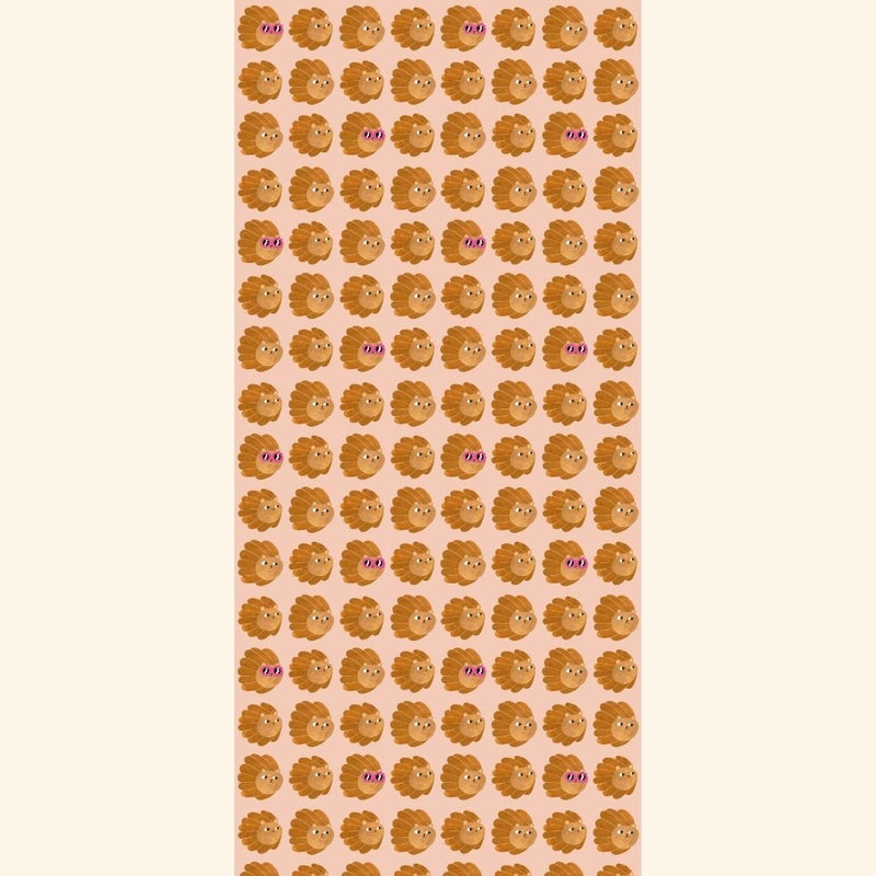 Behangstaal Meet me at the Wall - Lion heads - Pale pink - Aniek Bartels