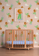 Tapetenbeispiel Meet me at the Wall – Skating Lion – Grün – Aniek Bartels